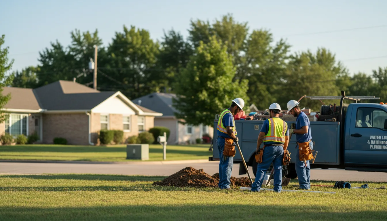 Residential water line and bathroom plumbing service in Ambia, IN